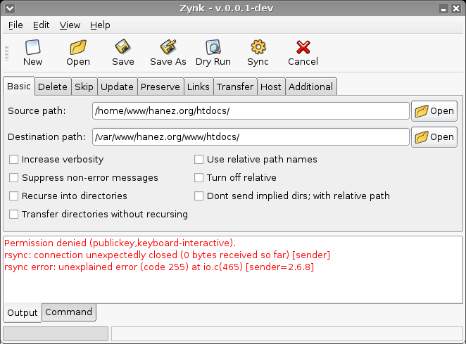 Zynk screenshot: basic